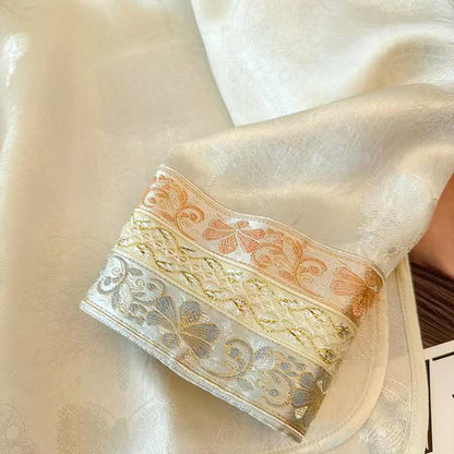 Women's Embroidered Satin Chinese Style Blouse – additional product view