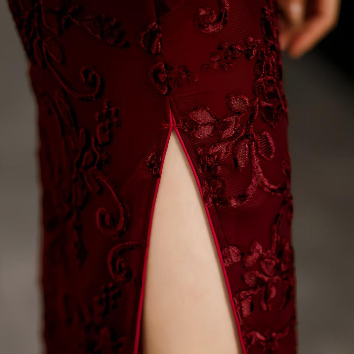 Women's Elegant Velvet Qipao Cheongsam Dress – Fitted – additional product view