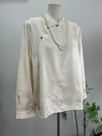 Women's Jacquard Chinese Style Blouse – additional product view
