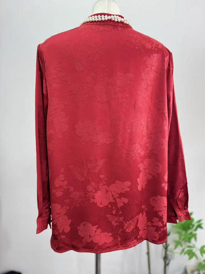 Women's Jacquard Chinese Style Blouse – additional product view