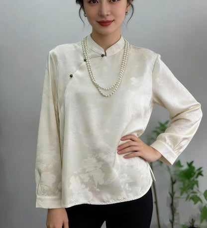 Women's Jacquard Chinese Style Blouse