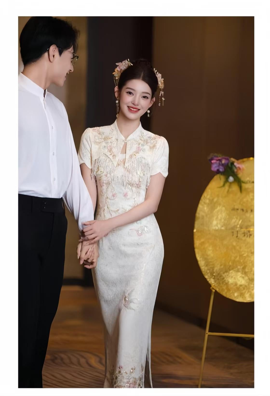 Women's Elegant Modern Chinese Two-Piece Set – Maxi Fitted – additional product view