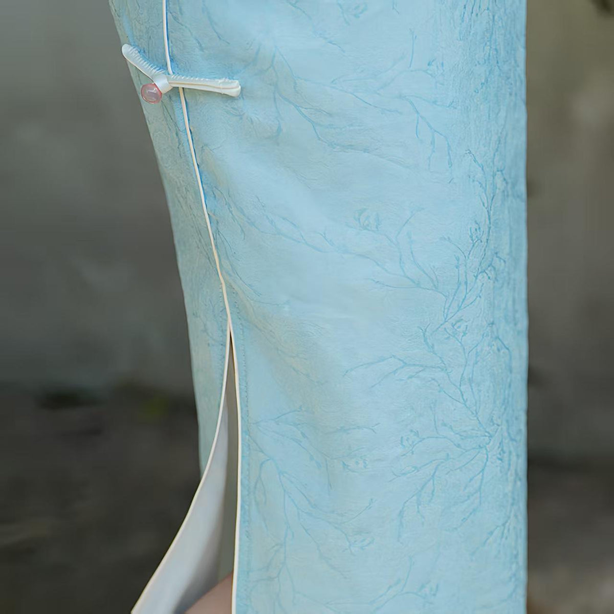 Women's Blue Vintage Qipao Cheongsam Dress – additional product view