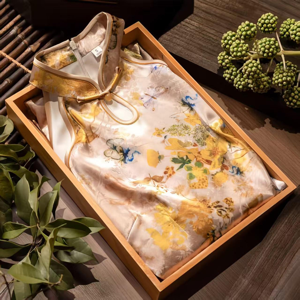 Women's Floral Qipao Cheongsam Dress – Midi Fitted
