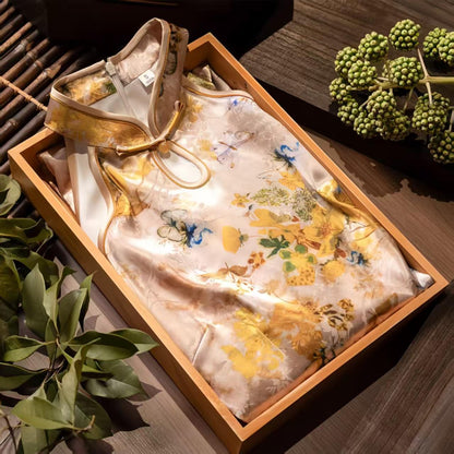 Women's Floral Qipao Cheongsam Dress – Midi Fitted