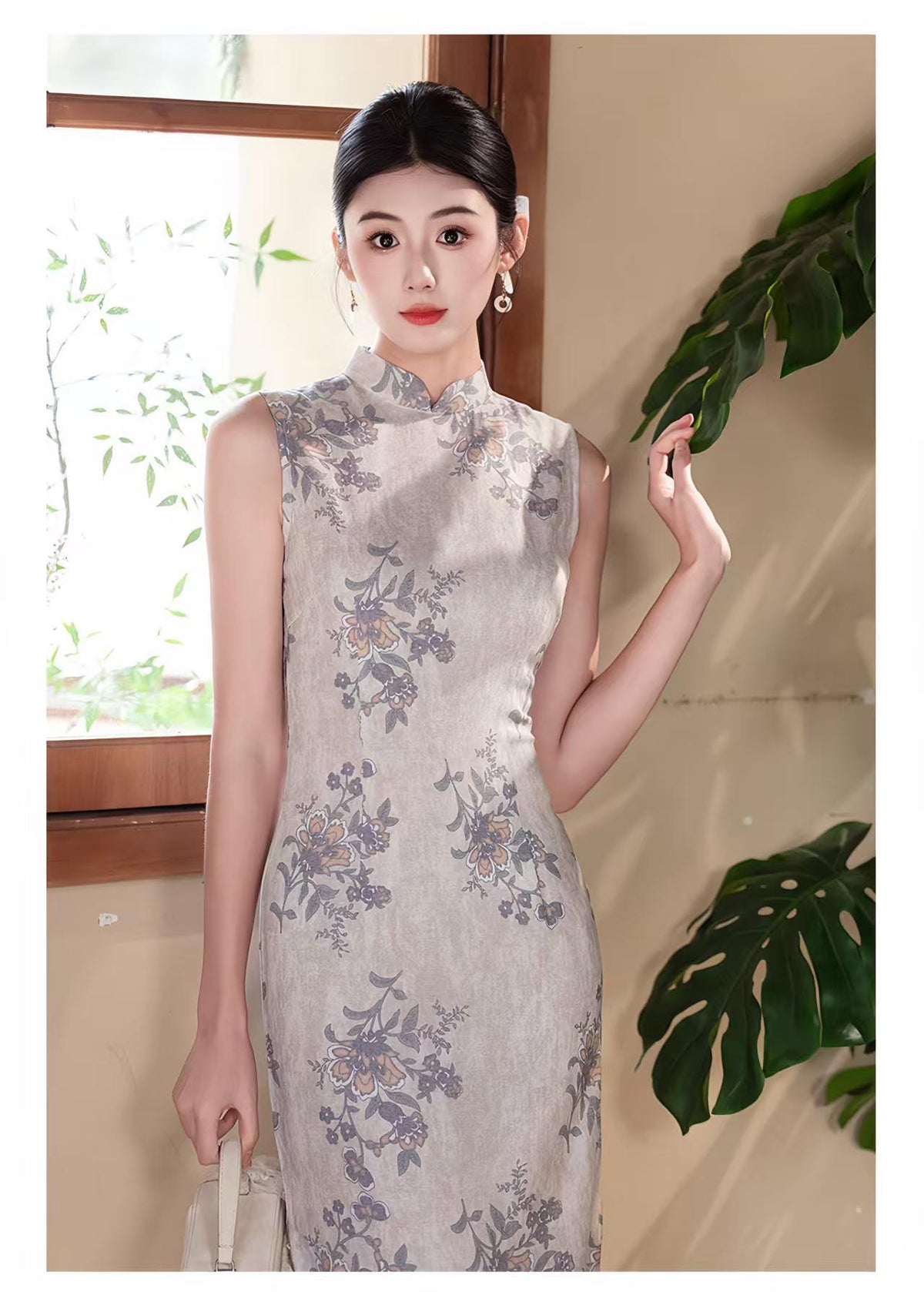 Women's Vintage Qipao Cheongsam Dress – Sleeveless Fitted – additional product view
