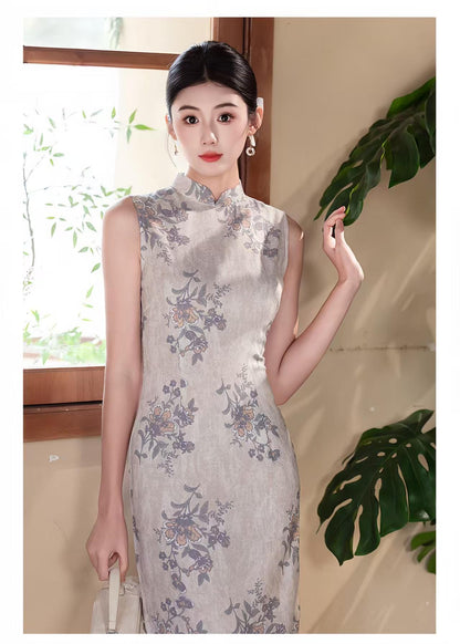 Women's Vintage Qipao Cheongsam Dress – Sleeveless Fitted – additional product view