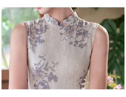 Women's Vintage Qipao Cheongsam Dress – Sleeveless Fitted – additional product view