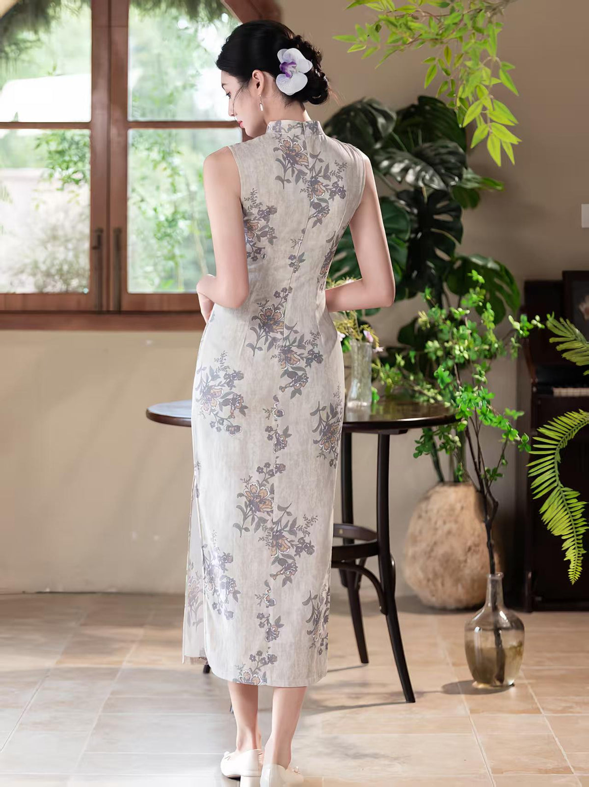 Women's Vintage Qipao Cheongsam Dress – Sleeveless Fitted – additional product view
