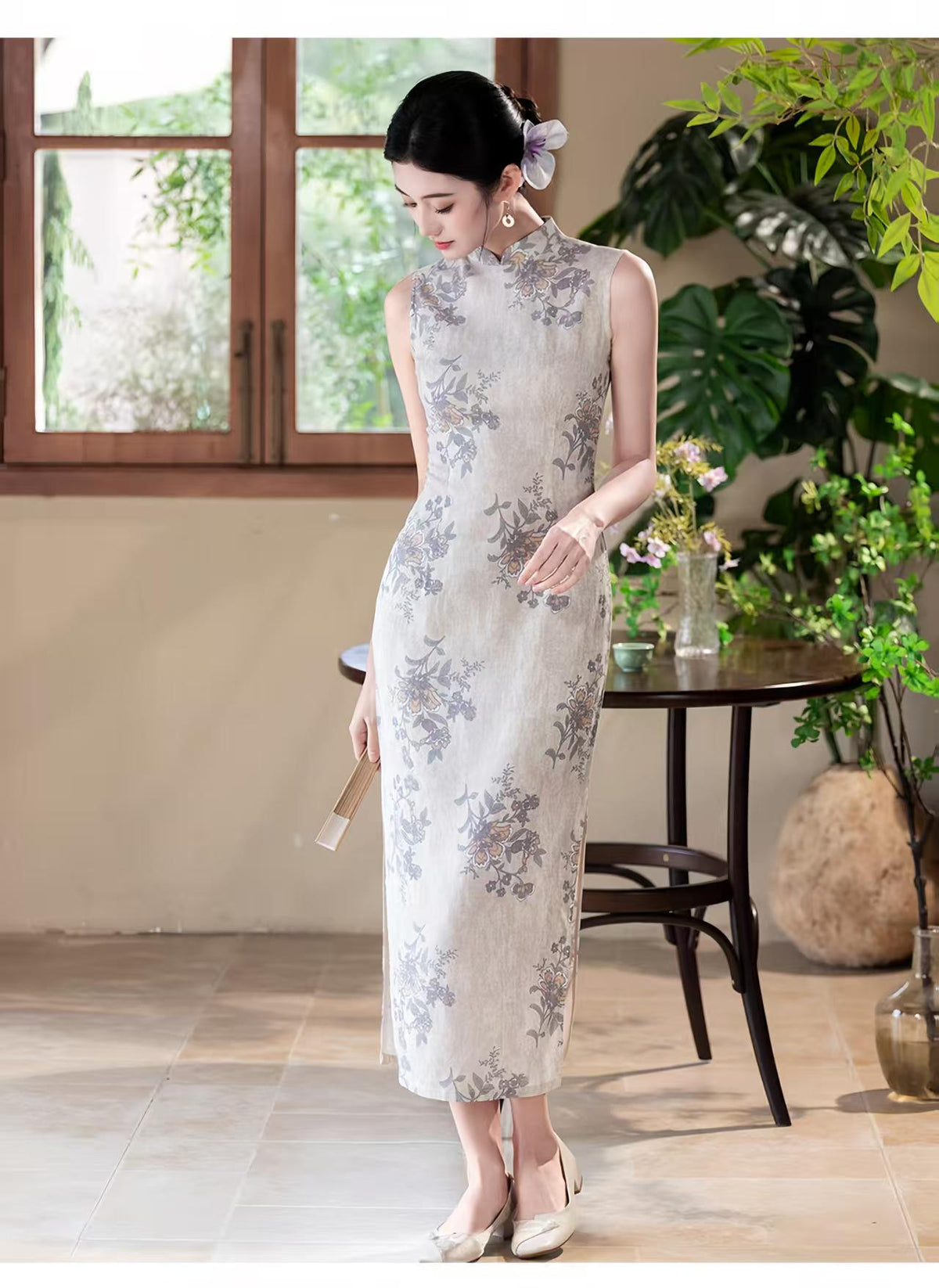 Women's Vintage Qipao Cheongsam Dress – Sleeveless Fitted – additional product view