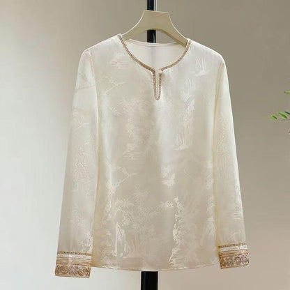 Women's Jacquard Chinese Style Blouse – additional product view