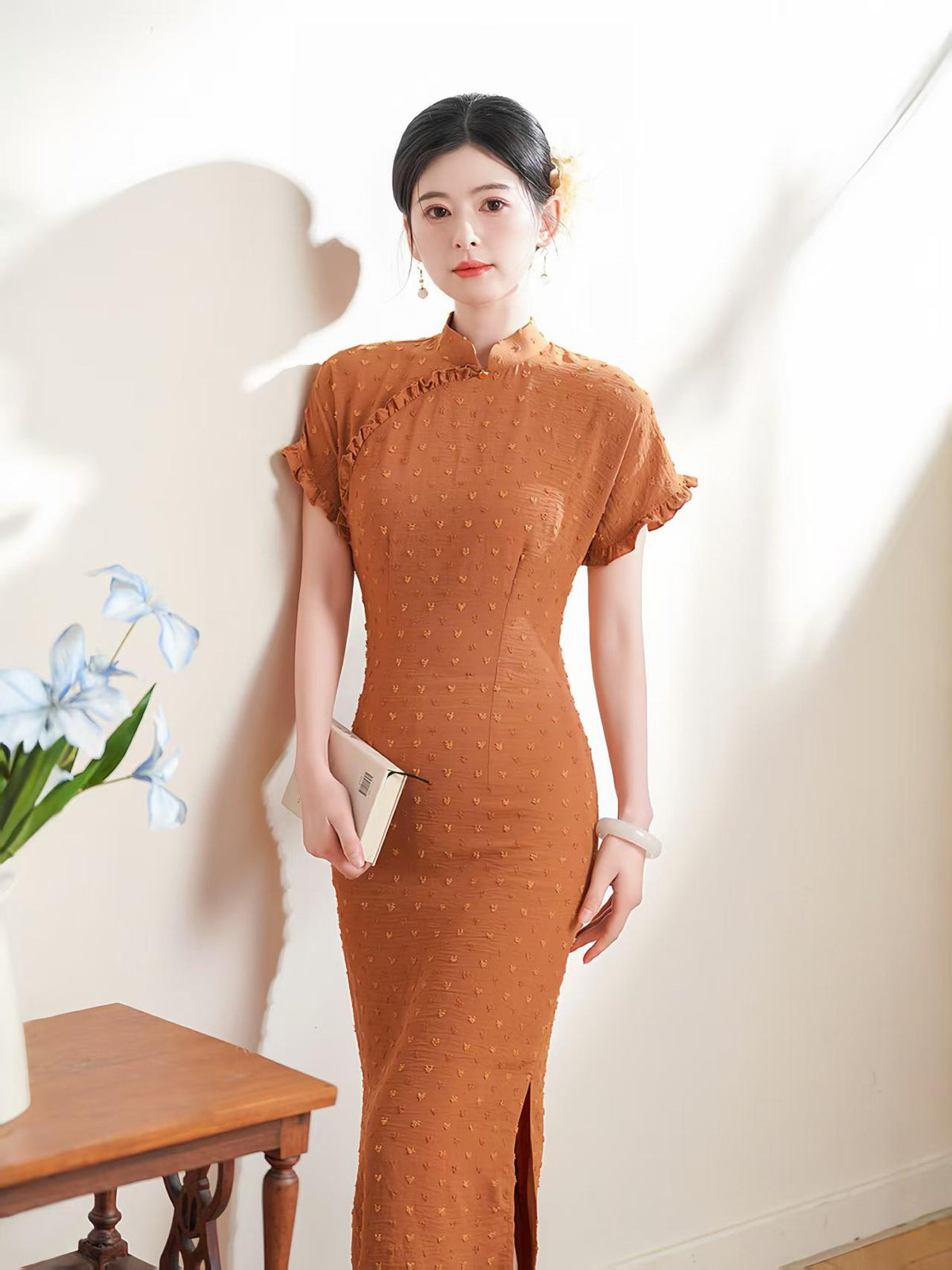 Women's Green Vintage Qipao Cheongsam Dress – additional product view