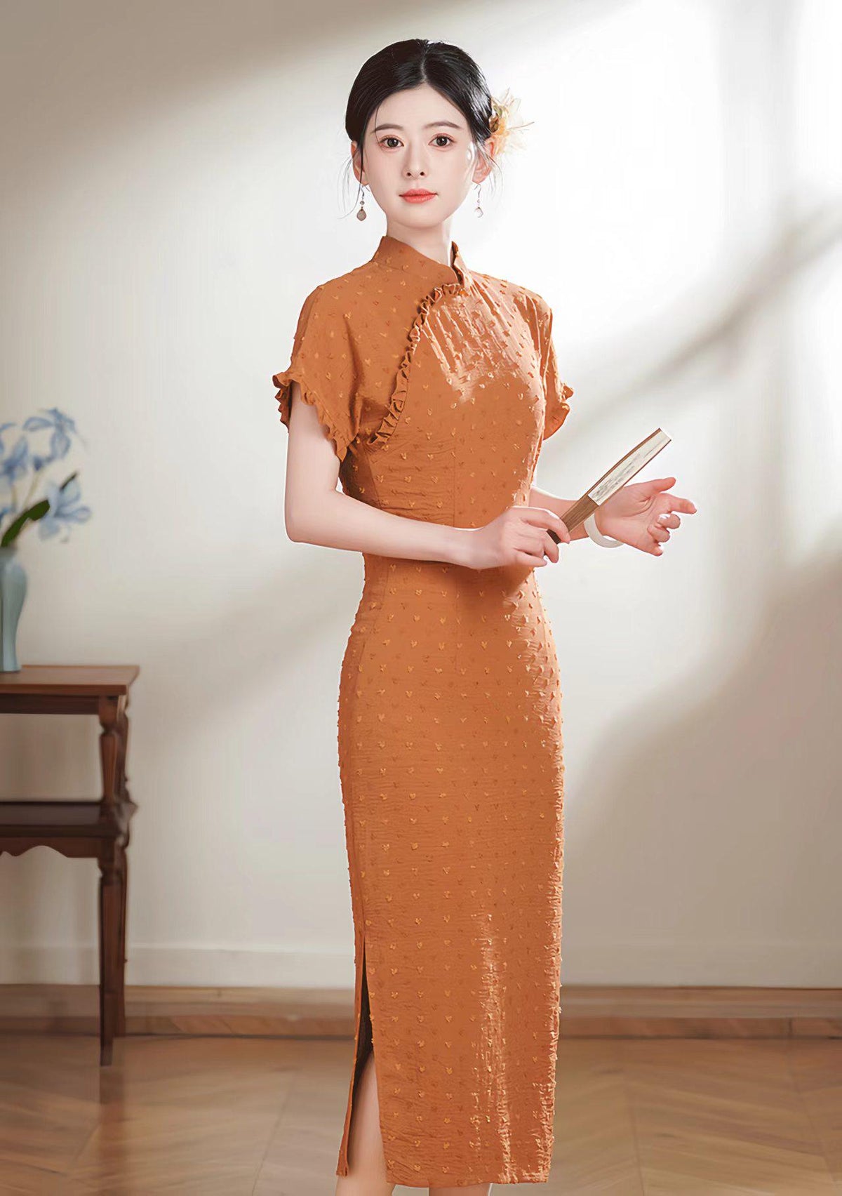 Women's Green Vintage Qipao Cheongsam Dress – additional product view