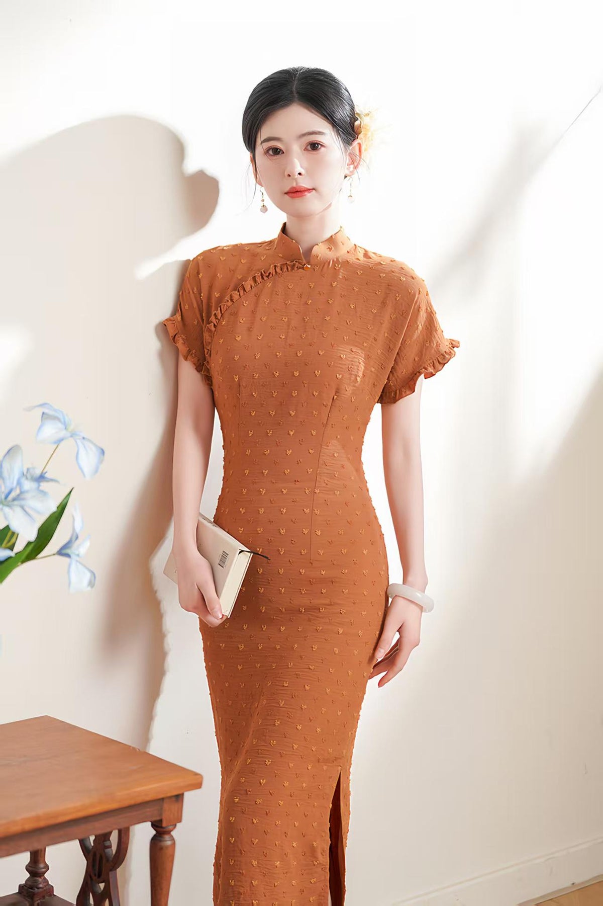 Women's Green Vintage Qipao Cheongsam Dress – additional product view