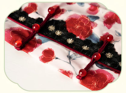 Women's Pink Floral Qipao Cheongsam Dress – additional product view