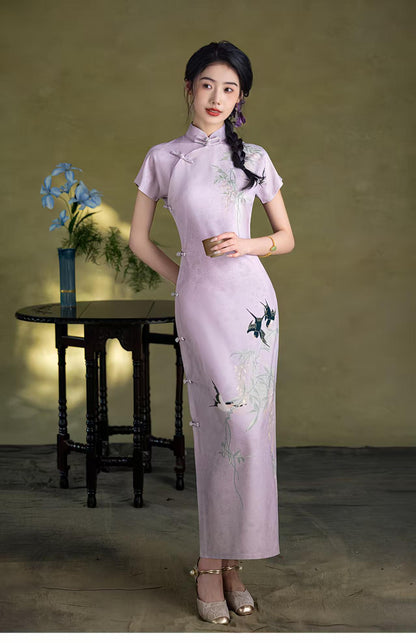 Women's Embroidered Qipao Cheongsam Dress – Linen – additional product view