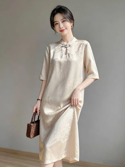 Women's Vintage Qipao Cheongsam Dress – Half Sleeve – additional product view