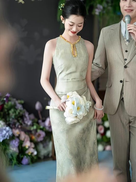 Women's Pink Elegant Qipao Cheongsam Dress