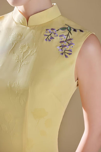 Women's Embroidered Qipao Cheongsam Dress – Fitted – additional product view