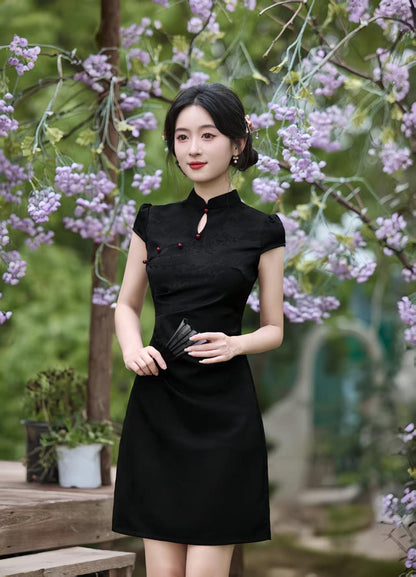 Women's Vintage Qipao Cheongsam Dress – Short Fitted – additional product view