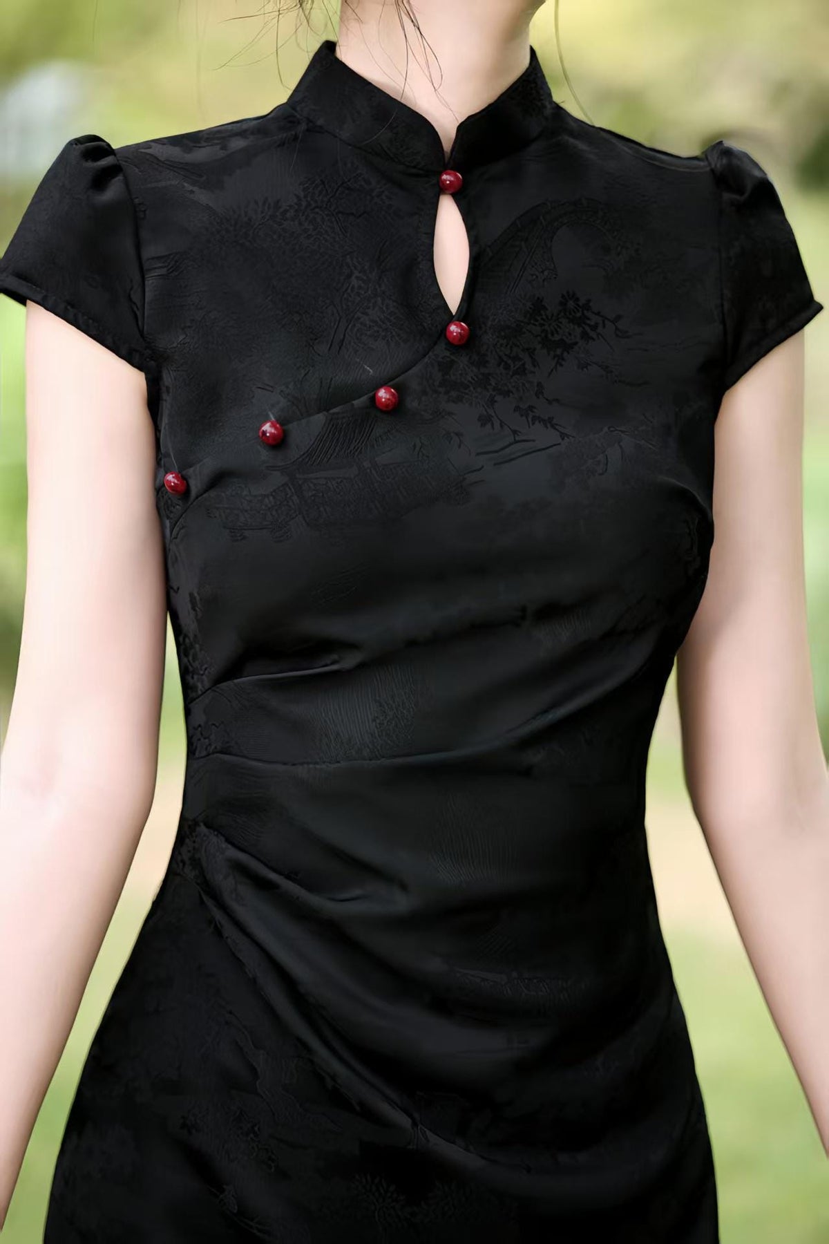 Women's Vintage Qipao Cheongsam Dress – Short Fitted – additional product view