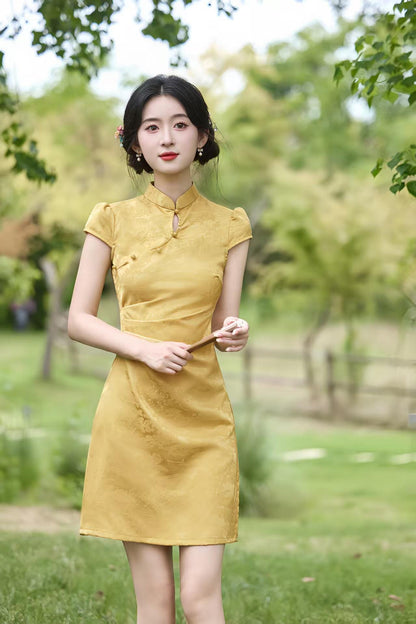 Women's Vintage Qipao Cheongsam Dress – Short Fitted – additional product view