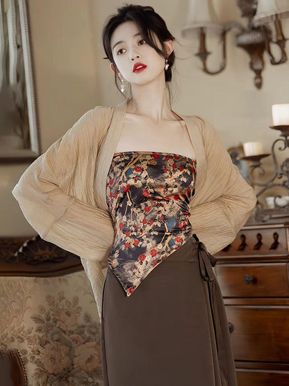 Women's Floral Modern Chinese Two-Piece Set – additional product view