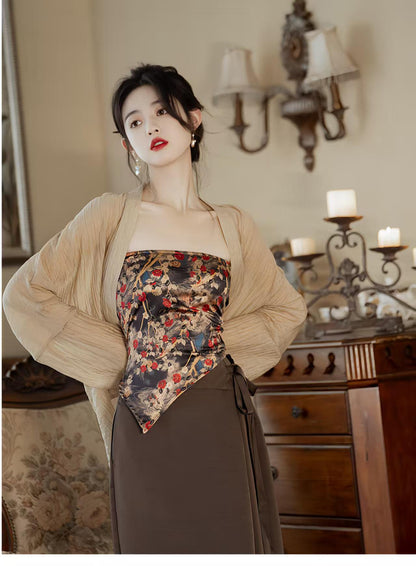 Women's Floral Modern Chinese Two-Piece Set