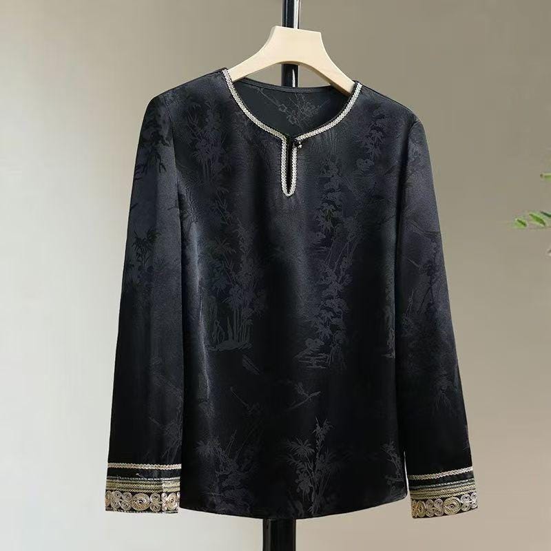 Women's Jacquard Chinese Style Blouse – additional product view