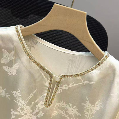 Women's Jacquard Chinese Style Blouse – additional product view