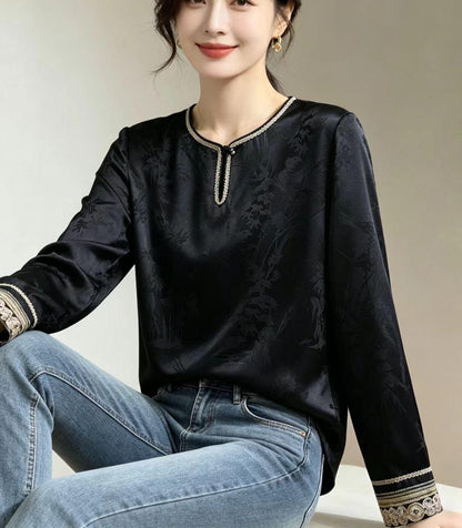 Women's Jacquard Chinese Style Blouse