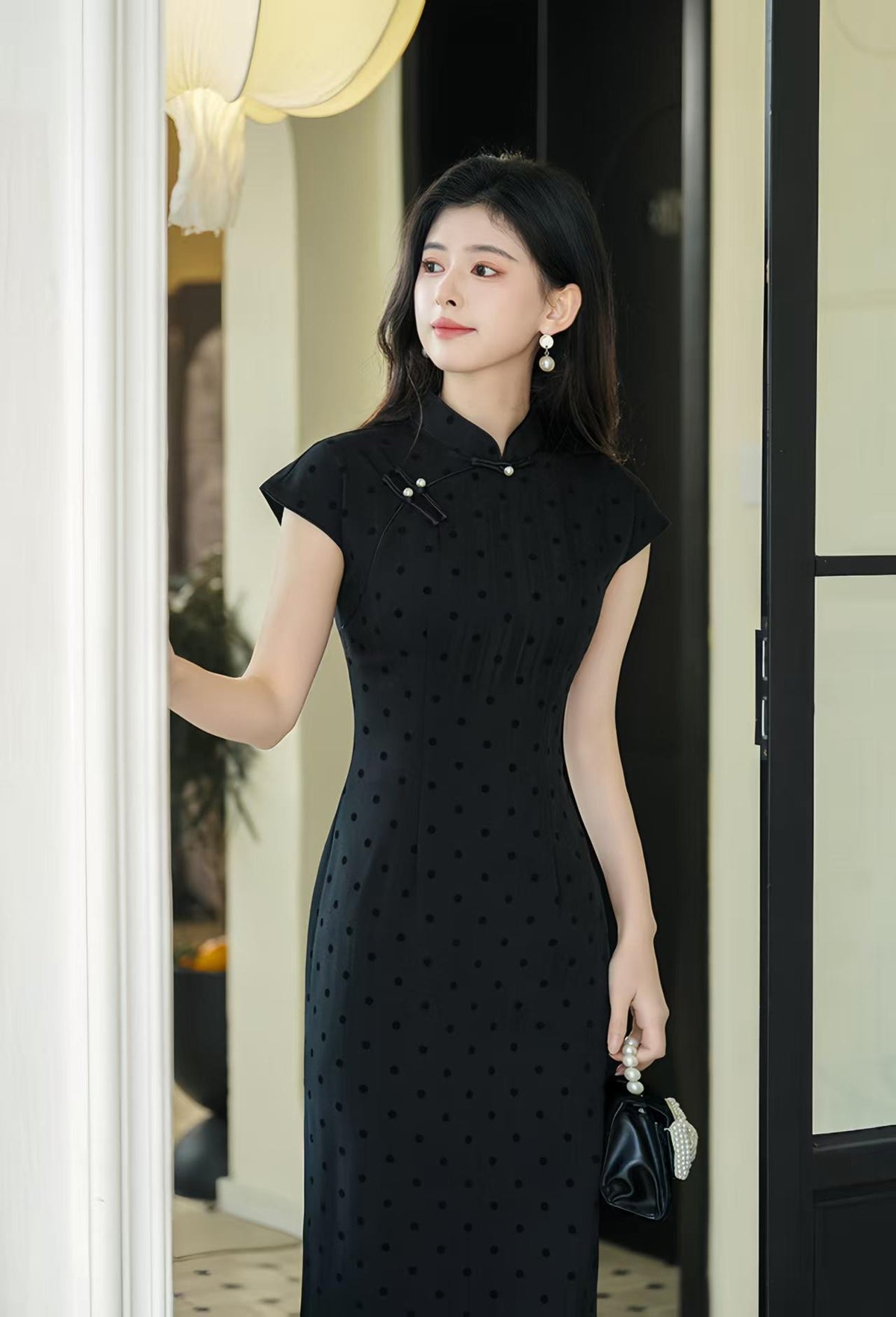 Women's Pink Vintage Qipao Cheongsam Dress – Fitted – additional product view