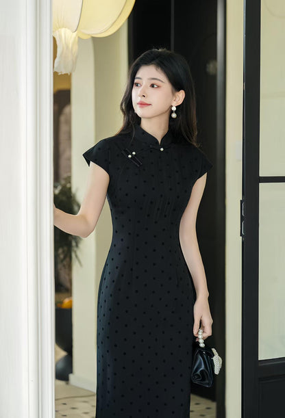 Women's Pink Vintage Qipao Cheongsam Dress – Fitted – additional product view