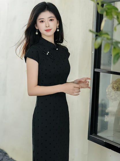 Women's Pink Vintage Qipao Cheongsam Dress – Fitted – additional product view