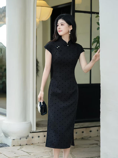 Women's Pink Vintage Qipao Cheongsam Dress – Fitted – additional product view