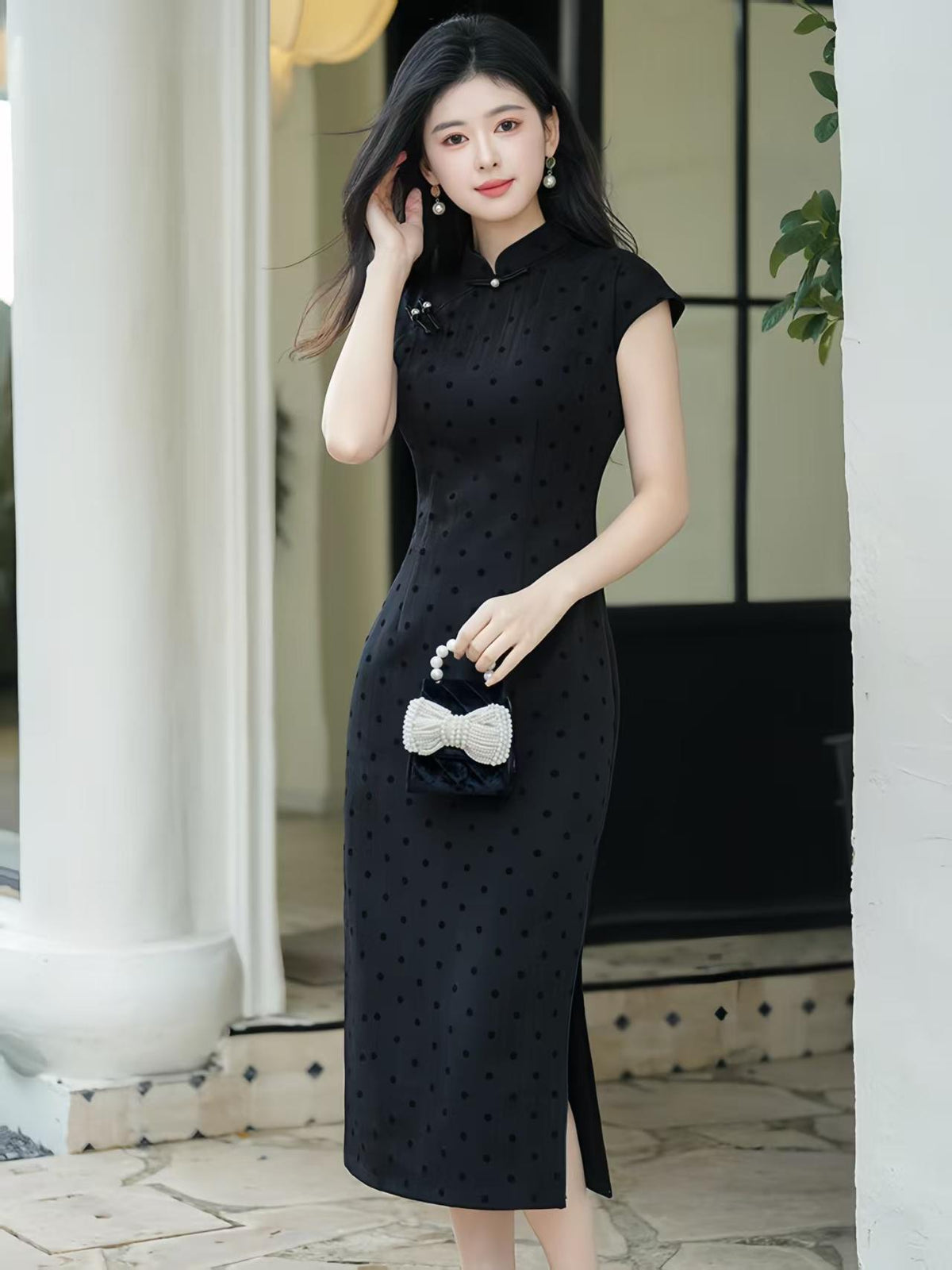 Women's Pink Vintage Qipao Cheongsam Dress – Fitted – additional product view
