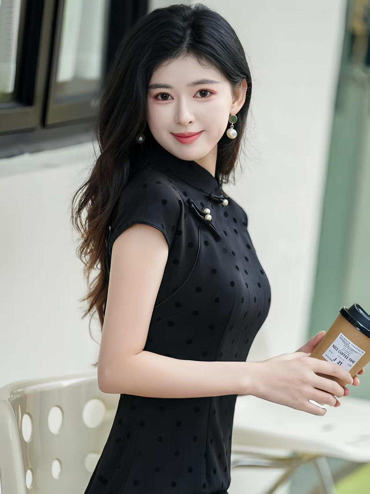 Women's Pink Vintage Qipao Cheongsam Dress – Fitted – additional product view