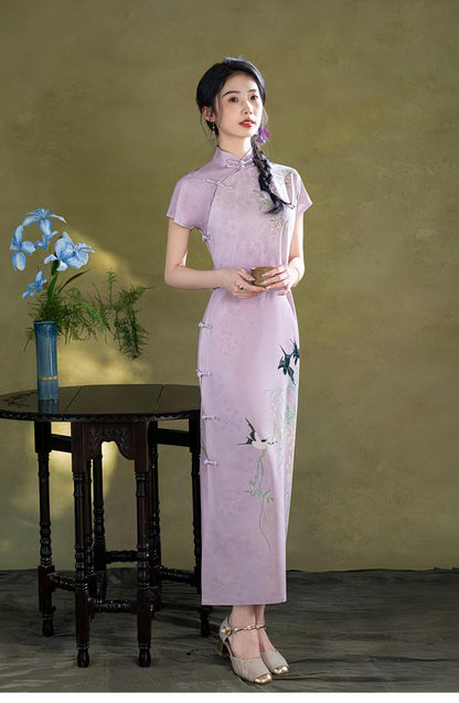 Women's Embroidered Qipao Cheongsam Dress – Linen – additional product view