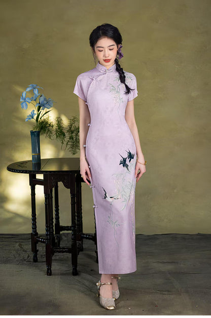 Women's Embroidered Qipao Cheongsam Dress – Linen – additional product view