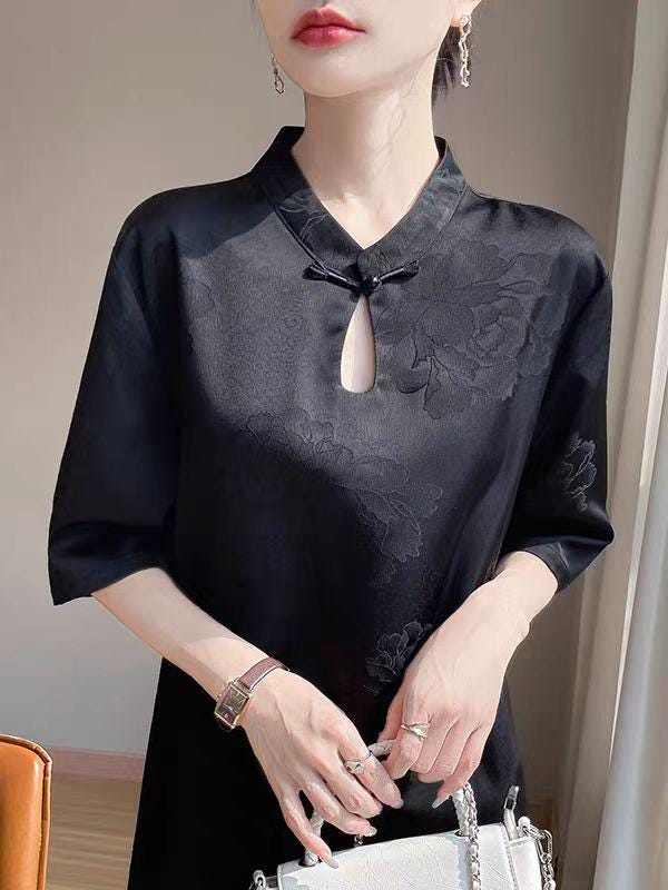 Women's Vintage Qipao Cheongsam Dress – Half Sleeve – additional product view