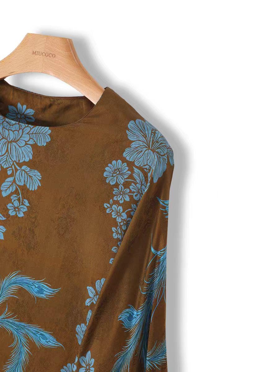 Women's Vintage Silk Chinese Style Blouse – Relaxed Fit – additional product view