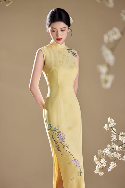 Women's Embroidered Qipao Cheongsam Dress – Fitted – additional product view