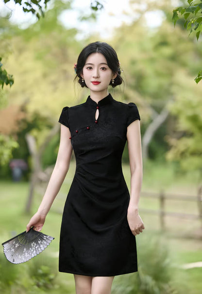 Women's Vintage Qipao Cheongsam Dress – Short Fitted – additional product view