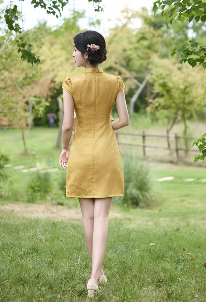 Women's Vintage Qipao Cheongsam Dress – Short Fitted – additional product view