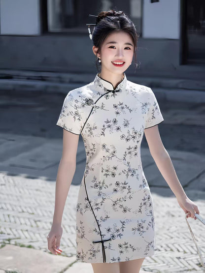 Women's Vintage Qipao Cheongsam Dress – Cotton Printed – additional product view