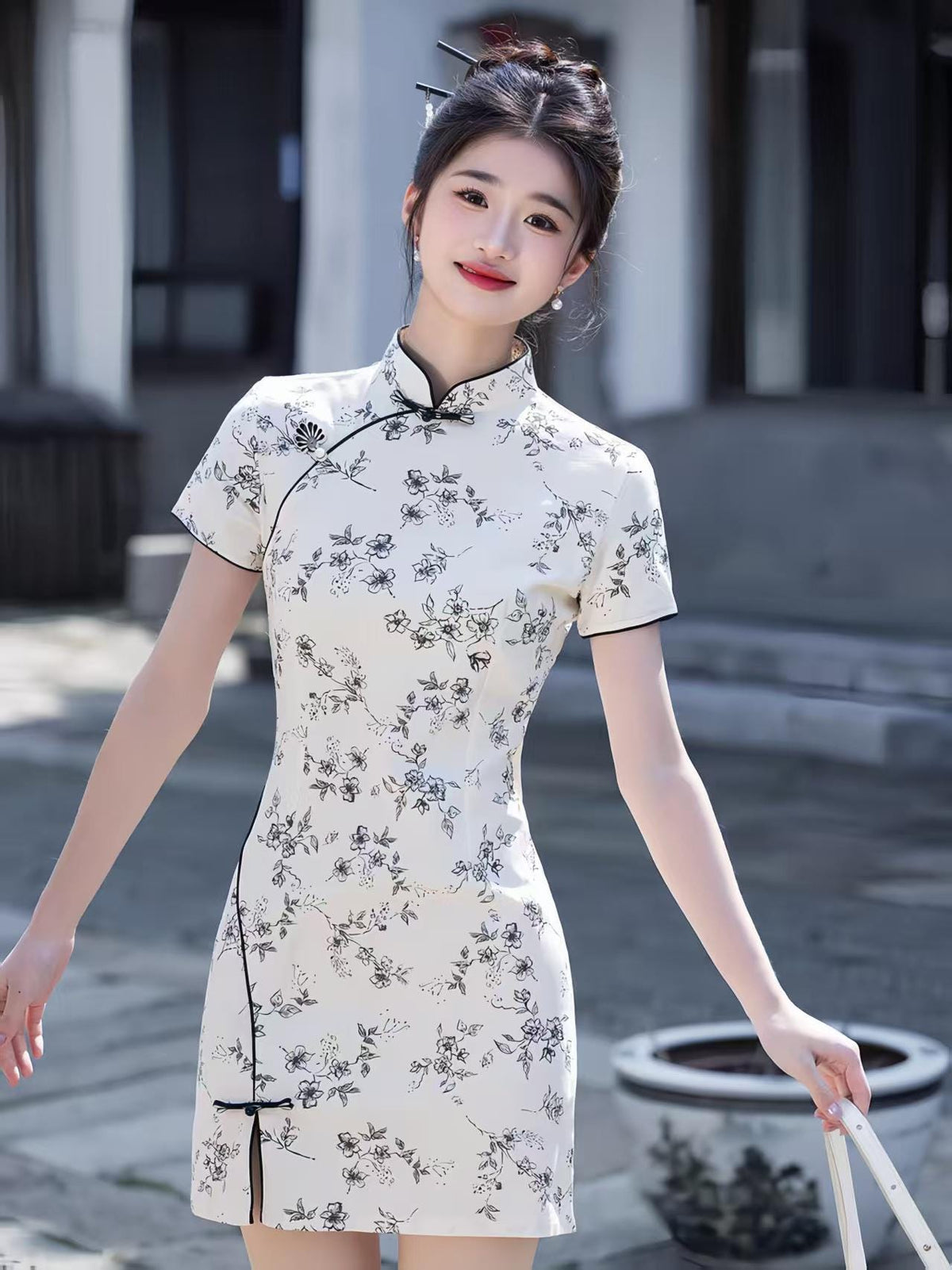 Women's Vintage Qipao Cheongsam Dress – Cotton Printed – additional product view