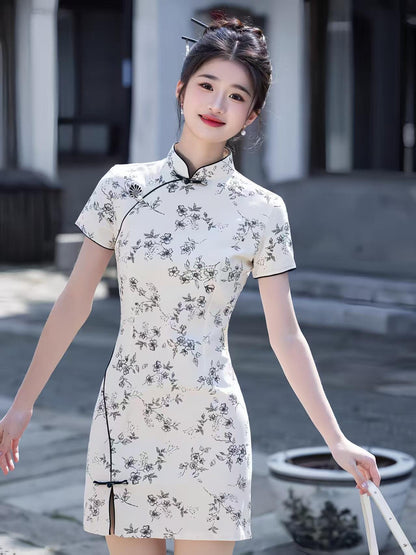 Women's Vintage Qipao Cheongsam Dress – Cotton Printed – additional product view