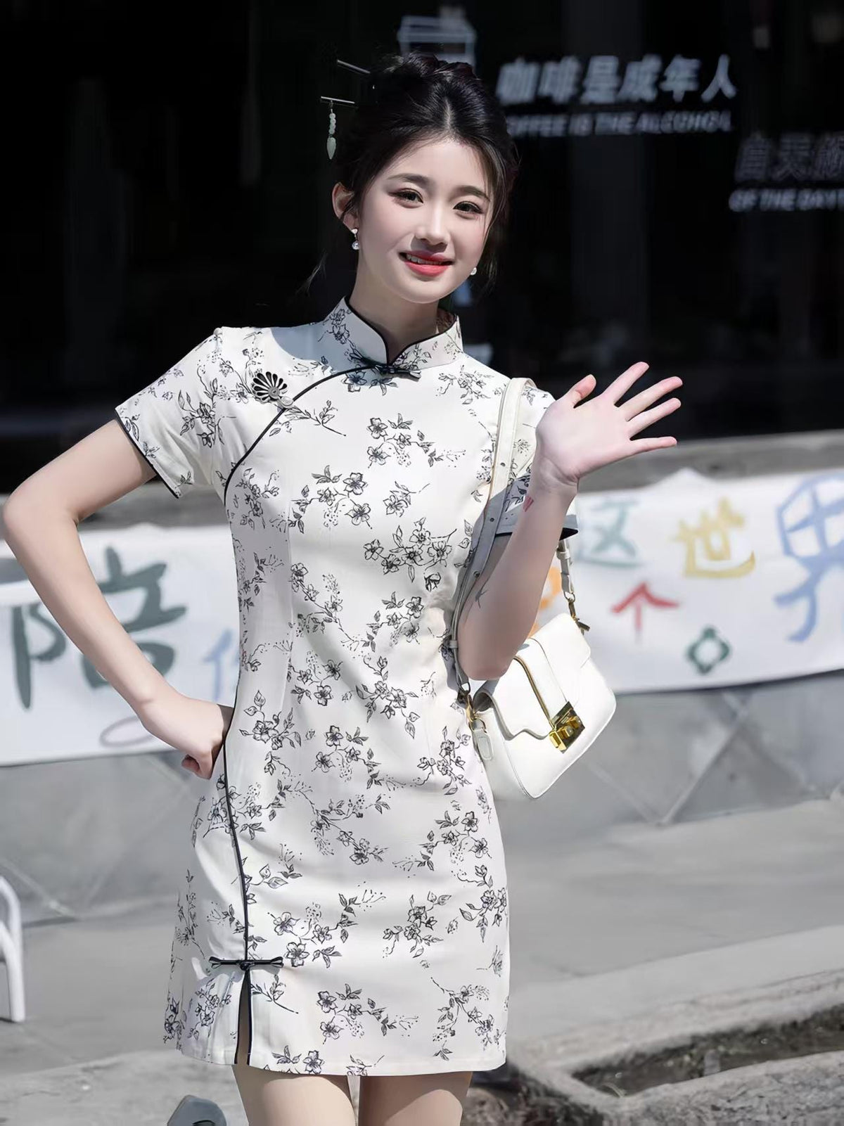 Women's Vintage Qipao Cheongsam Dress – Cotton Printed – additional product view