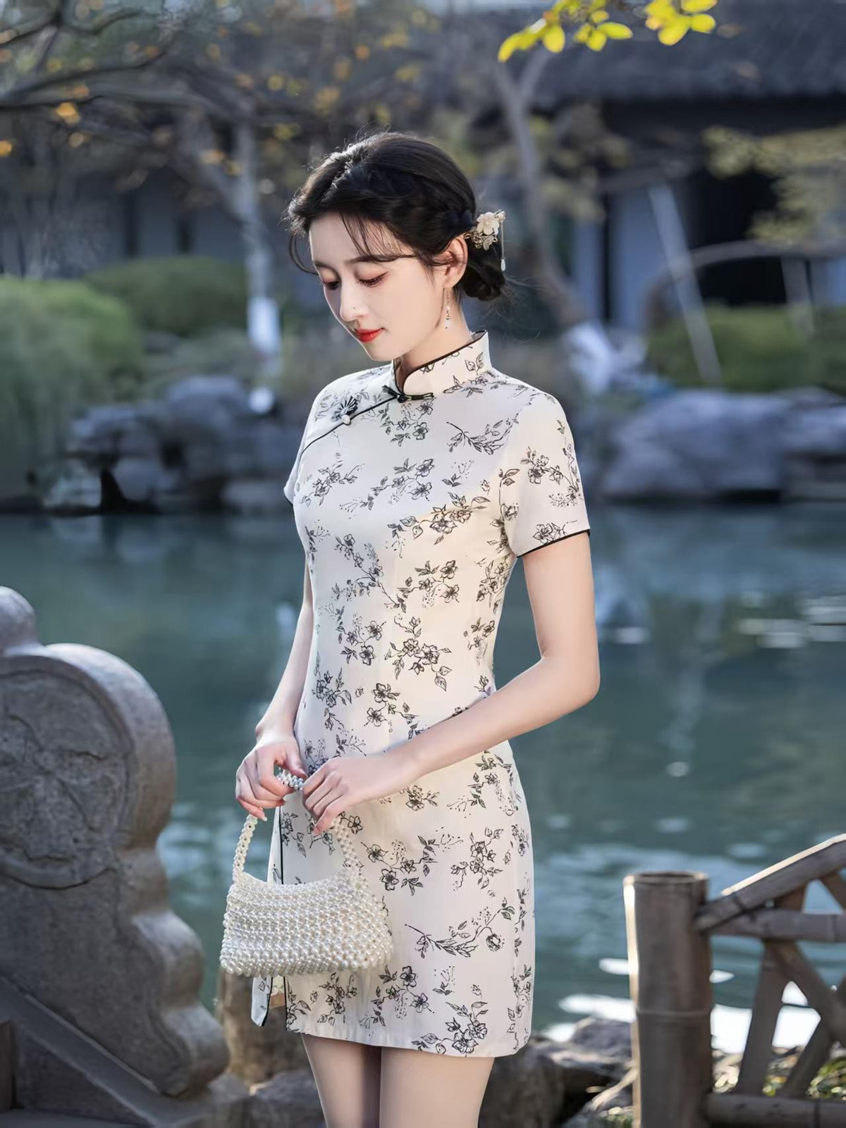 Women's Vintage Qipao Cheongsam Dress – Cotton Printed – additional product view