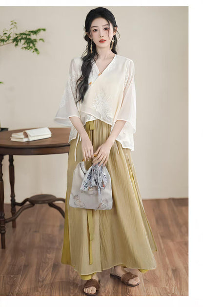 Women's Embroidered Modern Chinese Two-Piece Set – additional product view